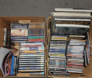 2 x Boxes CDs, DVDs & Some Books incl The Kinks, Ray Charles, Fleetwood Mac,