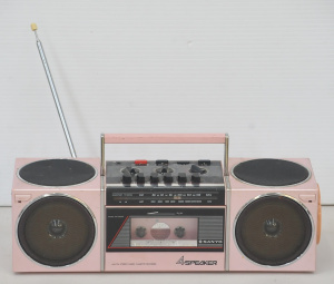 1980s Sanyo Pink Portable Radio Cassette - 4 Speaker - Model M-S400F