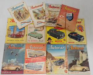 Box lot - Vintage 1950s Autocar Magazines - some fantastic colour Covers + inter