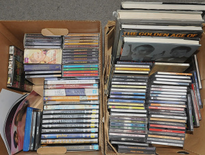Lot 16 - 2 x Boxes CDs, DVDs & Some Books incl The Kinks, Ray Charles, Fleet