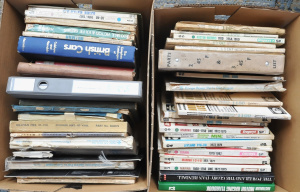 Lot 32 - Large lot of 2 boxes of vintage maintenance and repair manuals and rela