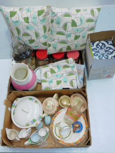 Lot 84 - Large mixed lot of 3 boxes inc vintage porcelain (mainly English), Art