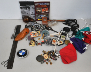 Lot 92 - Mixed group lot of blokey ephemera inc vintage car badges inc Holden ,