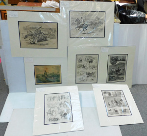 Lot 133 - Group lot - Vintage Mounted Horse themed Engravings c1880's - At the I
