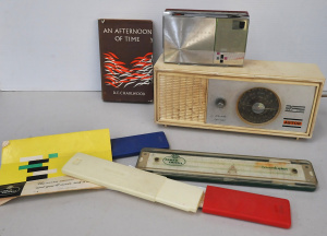 Lot 135 - Mixed group of vintage items inc Astor Solid State radio, red cased Ph