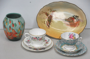 4 pces inc Royal Doulton Series Ware Oval Bowl, Wedgwood & Royal Albert Trio