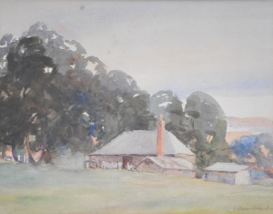 James Beamont (Active c1930s) Framed Watercolour - The Country Property - Signed