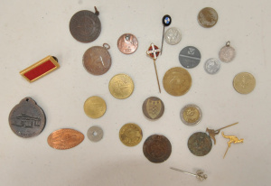Small Lot of Assorted Vintage Tokens, Medallions & Pins incl Car Wash Tokens
