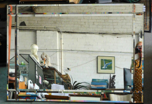 Lot 1 - Large modern Art Deco style Mirror - Rectangular, bevelled edges, etc -