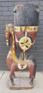 Lot 2 - Vintage AF Wooden Baga African Drum On a Horse Shaped Base - Missing Dru