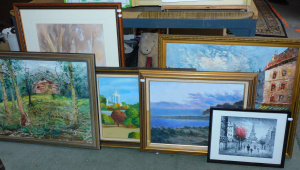 Lot 26 - Group lot Framed Decorative Paintings - Large Brian McGuffie Landscape
