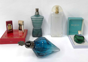 Lot 34 - 5 x perfume bottles, some with contents - Gaultier le Male, Lalique, W