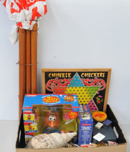 Lot 49 - Box lot Toys etc inc Playskool Boxed Mr Potato head, Chinese Checkers B