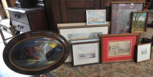 Lot 58 - Group lot - Framed Paintings - c1920s Oval painting on Velvet 'Milford