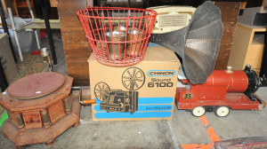 Lot 64 - Mixed Lot incl Metal Trunk, Astor style Cream Radio, Reproduction Gram