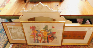 Lot 67 - 4 x pces - Gilt framed Modernist Darren Harris Oil Painting 'Heat Haze'