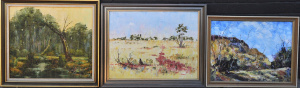 Lot 72 - M Thiessen (Active c1970s) 3 x Framed Landscape Oil Paintings - 'Dry Su