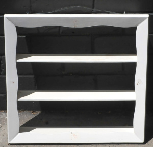 Lot 115 - Vintage c1960s White Painted Shadow Box Shelf - wavy cut frame, 3 x sh