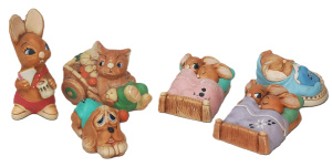 Lot 125 - Group lot - 1950s English Pendelfin ceramic Figures - Muncher, Twins,