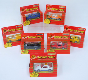 Lot 130 - Group of 7 boxed Matchbox Dragon Racing Team die-cast cars representin