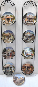 Lot 131 - A pair of wrought iron wall-mounted plate display racks (119cm H) and