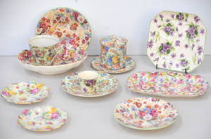 Lot 155 - Group lot vintage Chintz - all over floral china inc Empire Lilac time