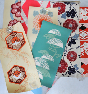 Lot 178 - Large group of unframed watercolour and gauche Japanese kimono materia