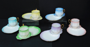 Lot 183 - Set of 6 Royal Albert Harlequin Tennis - Hostess sets - Blue, Lemon, G