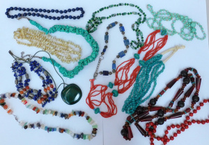 Lot 188 - Large lot modern natural Stone jewellery mostly necklaces inc Lapis, T