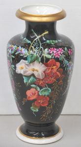 Lot 196 - Large Victorian Continental Porcelain Vase - Stunning handpainted Flor