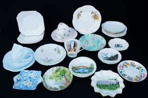 Lot 200 - Group lot vintage Shelley china inc Pale Blue Cup & Saucer with pi