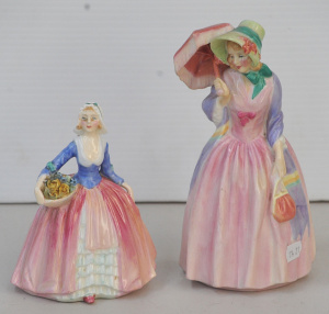 Lot 209 - 2 x Vintage Royal Doulton Lady figurines inc Miss Demure HN 1402 1930