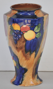 Lot 210 - Vintage H & K Tunstall Autumn pattern vase Hexagonal shaped 25cm H