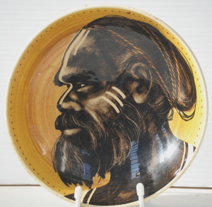 Lot 215 - Martin Boyd c1950s Australian Pottery Bowl - HPainted Aboriginal Hunte