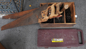 Lot of Vintage Mixed Tools & Hardware incl Screwdriver Set, Heavy Metal Chai