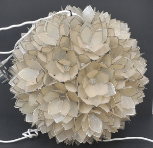 Mid Century German Rausch Capiz Shell lotus ball light Fitting - Chrome fitting