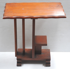 Lot 1 - Vintage c1930s Art Deco Phone Side Table - Unusual Deco base w Stepped