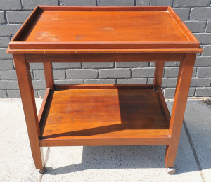 Lot 9 - Vintage c1930s Australian Cedar Auto Trolley - simple stylish shape, sli