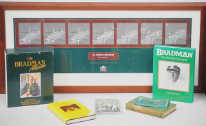 Lot 86 - Group of Bradman books and related items inc signed (signature inserted