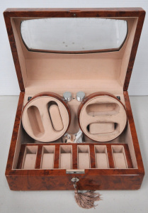 Lot 97 - Automatic watch winding and display case with key and lock - 33cm W