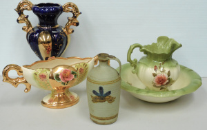 Lot 101 - Group of vintage ceramics inc Australian Pottery jug, vase, trough etc