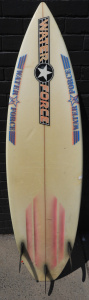 Lot 106 - Vintage Water Force Thruster Surfboard - 6 foot 1 inch, Geoff Wakefiel