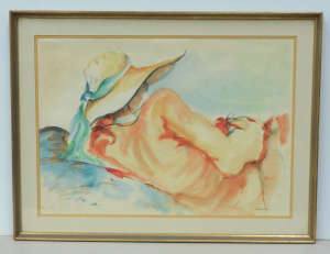 Lot 107 - Lorraine Abernethy (1951 - ) Framed Watercolour - Sunday Afternoon - S