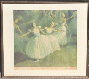 Lot 119 - Framed c1930s Daryl Lindsay signed Print - La Sylphides - Signed in Pe