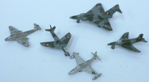 Lot 128 - Small group of Dinky die-cast early military jets inc Javelin, Meteor,