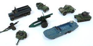 Lot 156 - Small group of Dinky die-cast WWII military vehicles and equipment + a