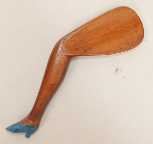 Lot 177 - Vintage c1900 Carved & Shaped Cedar Shoe Horn shaped like a Ladies