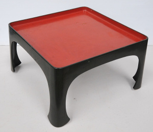 Lot 186 - Vintage Japanese lacquer Stand with Mid Century shaped legs 19 5cm H