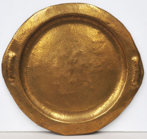 Lot 192 - Large vintage Australian Arts & Crafts Beaten Brass Tray - impress