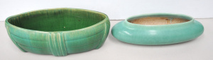 Lot 209 - 2 vintage Art Deco Australian pottery Melrose Ware troughs in green to